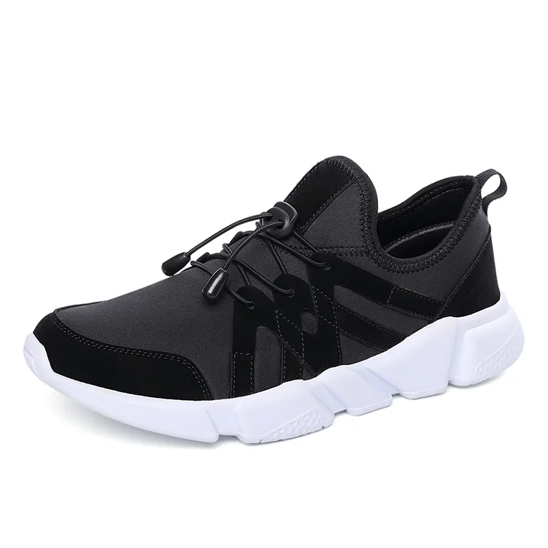 WK-830 Black SUROM дышащий эластичный материал кроссовки Для мужчин мягкая удобная повседневная обувь модные женские низко вырезанные Туфли без каблуков Для мужчин высокой эластичности, для бега, обувь - Цвет: WK-830 Black