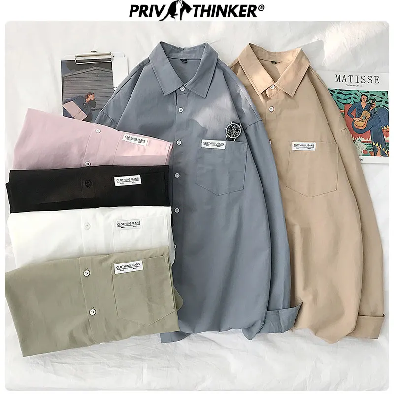 Рубашка Privathinker мужская с принтом пары блузка короткими рукавами в Корейском