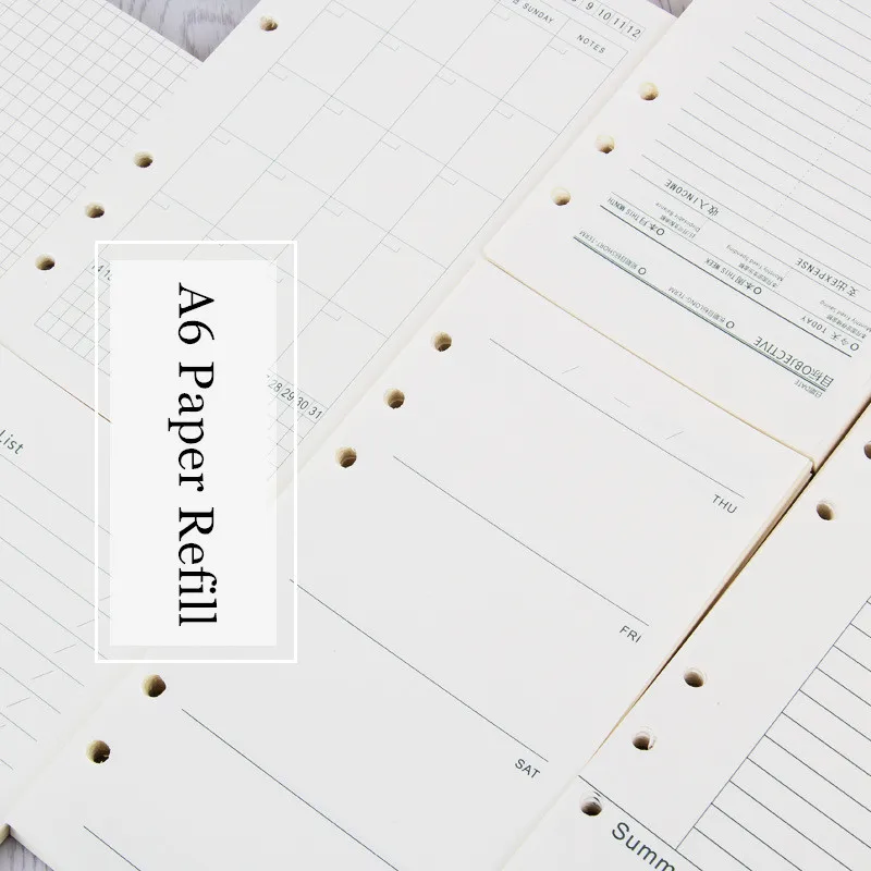 Filofax A6 ежедневник Еженедельный заправка спираль-Биндер Do-List вкладыш-Блокнот Журнал сетка линия-точка ежемесячный-планировщик внутренние страницы подарок