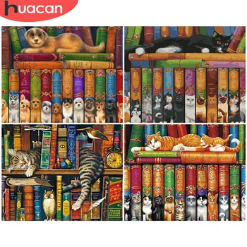 

HUACAN Paint By Number Cat DIY Pictures By Numbers Animal Kits Drawing On Canvas Hand Painted Painting Art Gift Home Decor