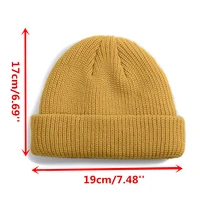Hot Sale Daily Fisherman Beanie Hat Unisex Sailor Style Autumn Beanie Ribbed Knitted Hats For Men Women Short Melon Winter Hat 6