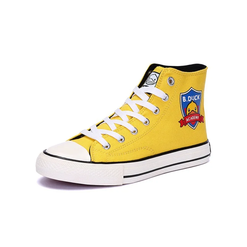

B. Duck Small Yellow Duck WOMEN'S Shoes New Style Versatile Casual Flat Canvas Shoes Women's Hight-top Canvas Shoes