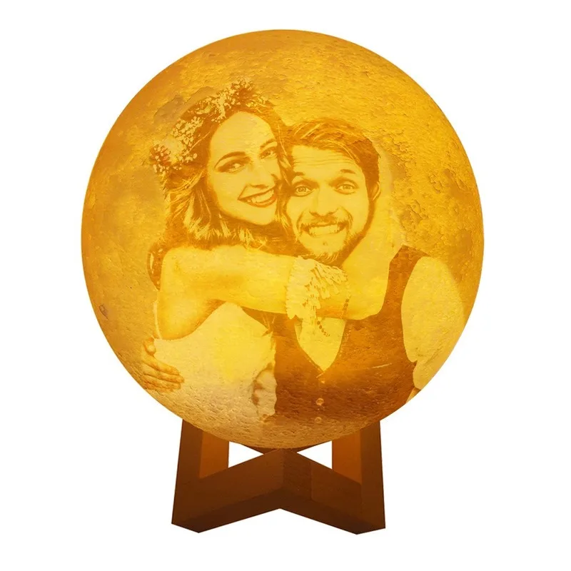 Photo/Text Custom Personality 3D Print Lamp Moon Touch Moon Light Rechargeable Bedroom LED Nightlight Home Decor Children Lamp Photo/Text Custom Personality 3D Print Lamp Moon Touch Moon Light Rechargeable Bedroom LED Nightlight Home Decor Children Lamp