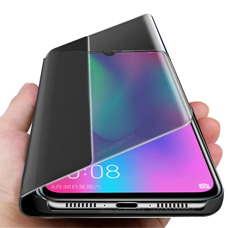 

cover for honor 10 lite case leather flip case for huawei honor 20 20pro pro 9lite 10lite light 8x x8 smart window coque fundas