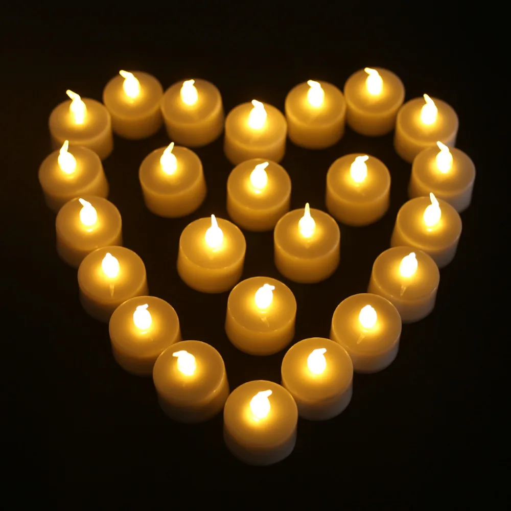 6//12//24pc Flameless LED Candle Flickering Tea Light Valentine Wedding Home Party