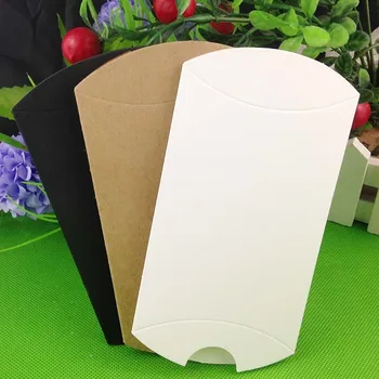 

50Pieces 2018 hot sale new /lot Kraft/white/black Pillow Shape Wedding Favor Gift Box Party Candy Box Wholesales Pillow boxes