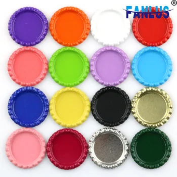 

100pcs 34mm Colored Round Flattened Bottle Caps Flat Bottlecaps for DIY Hairbow Crafts Hair Bows Necklace Jewelry Accessories