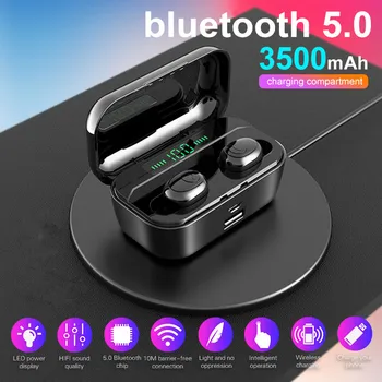 

TWS Wireless Headphones bluetooth Earphone 5.0 Stereo LED Display Earbuds Sport Waterproof Handsfree Binaural Call Headsets