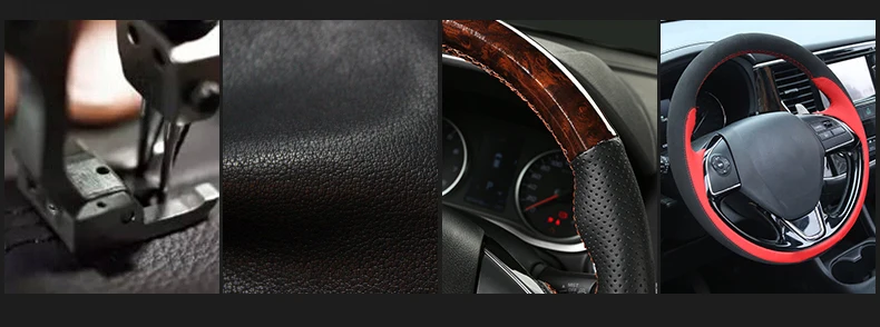 Lsrtw2017 Leather Car Streering Wheel Cover for Mitsubishi Outlander Interior Accessories Mouldings