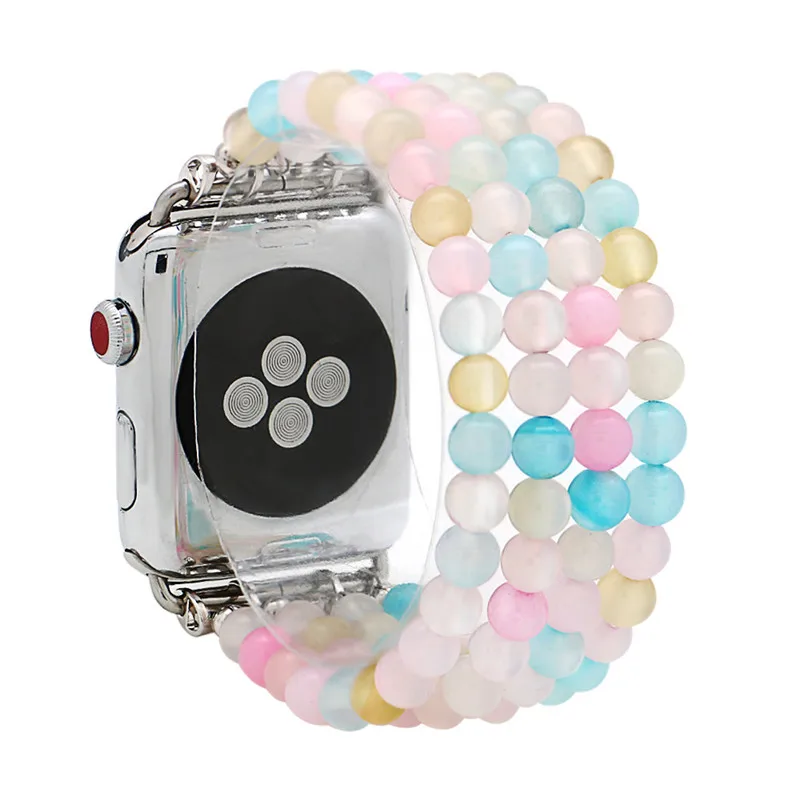 Ремешок сменный для iwatch женский из натурального камня эластичный браслет с