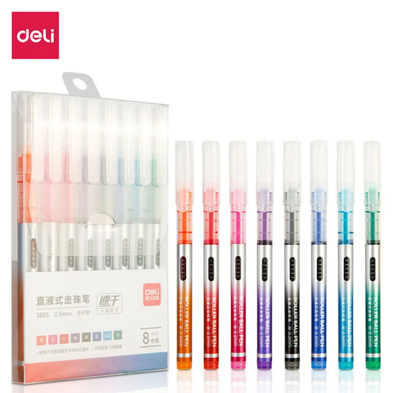 8 Color quick-drying ink Gel Pen set Student Note Marker Pens  School Office Supplies Notebook Painting Graffiti Color Pen