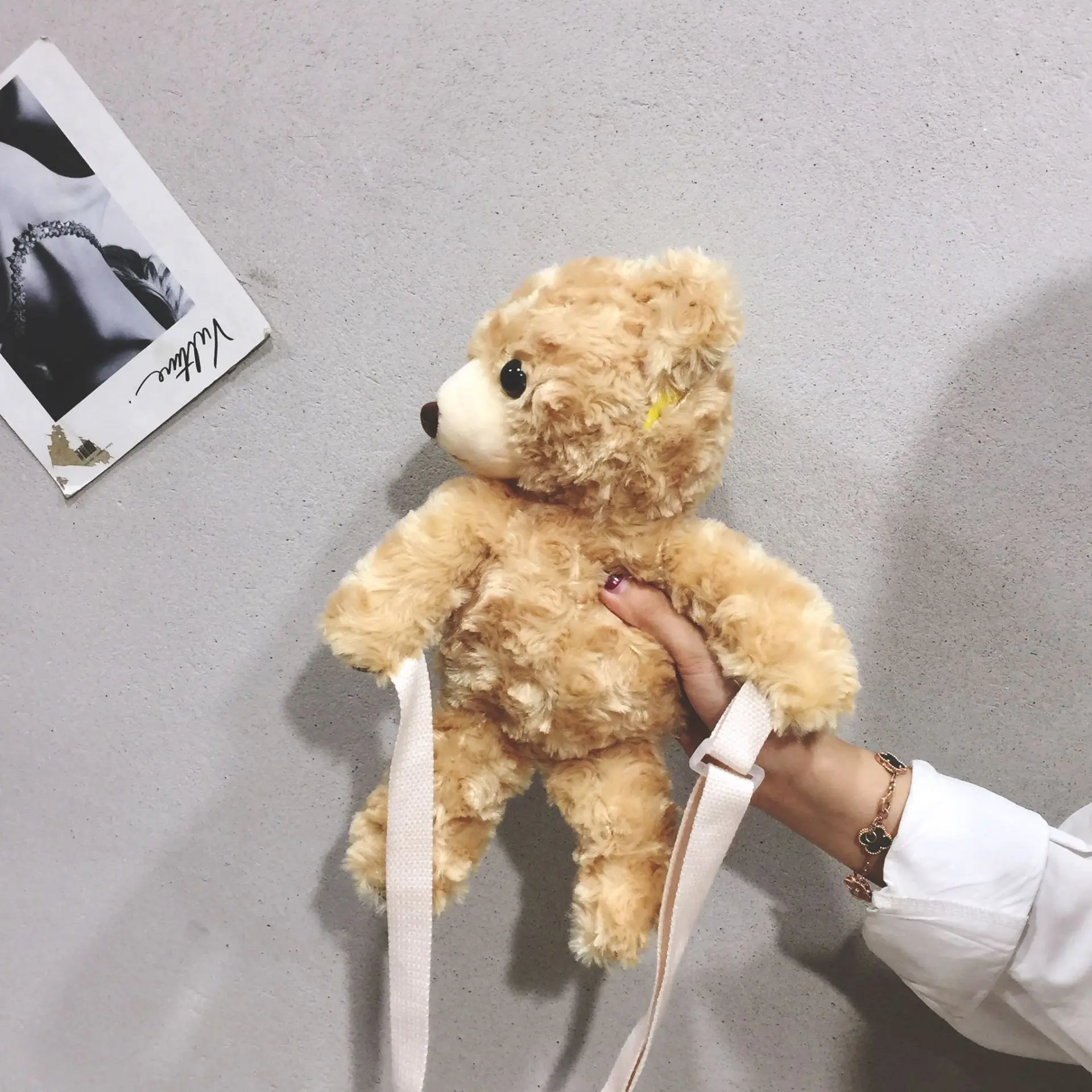 

Autumn And Winter New Style Teddy GIRL'S Small Shoulder Bag Cartoon Cute Plush Bear Online Celebrity Cool Crossbody Bag Fashion