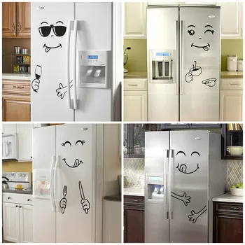 

Funny Eating Drinking Smiley Face Wall Stickers For Dining Room Home Decoration Diy Vinyl Art Wall Decals Refrigerator Sticker