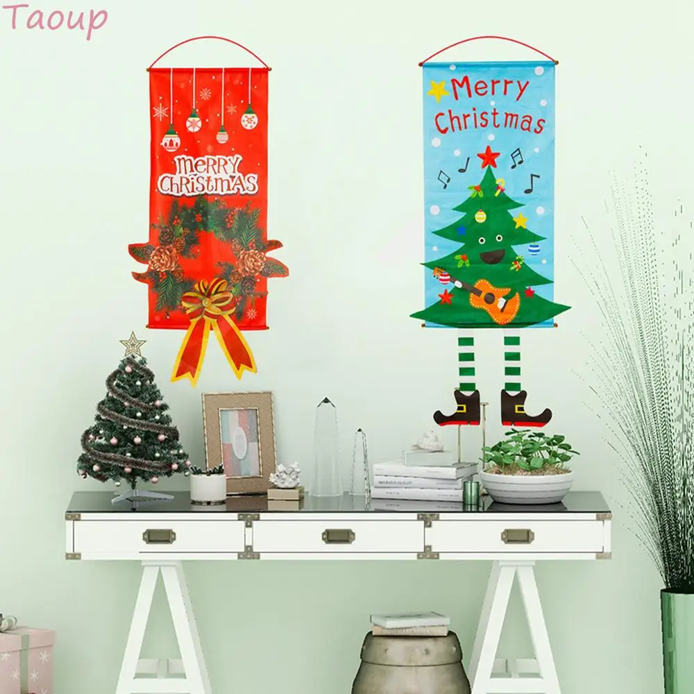 

Taoup Cloth Santa Claus Merry Christmas Banners Christmas Decor for Home Xmas New Year Gifts Noel Hanging Banners Gifts Navidad