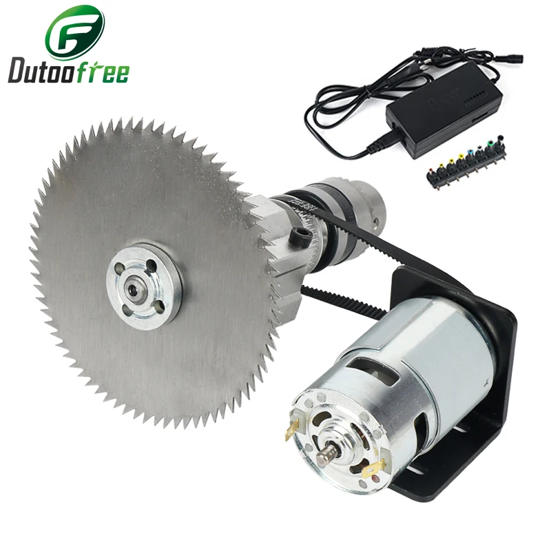 775 Motor DC 24V DIY Mini Table Saw 100mm Saw Blade Wood Cutting Multifunctional Table Circular