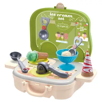 

1 Set Ice Cream Role Play Toy Kitchen Backpack Plaything Supply Educational Tableware Toy For Kids Boys Girls Children