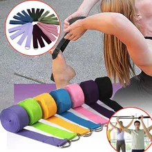 Высокоэластичный хлопок, 7 цветов, 1,8 м, для йоги, растягивающийся ремешок, хлопок, для фитнеса, спортзала, йоги, 180 см, регулируемое d-кольцо