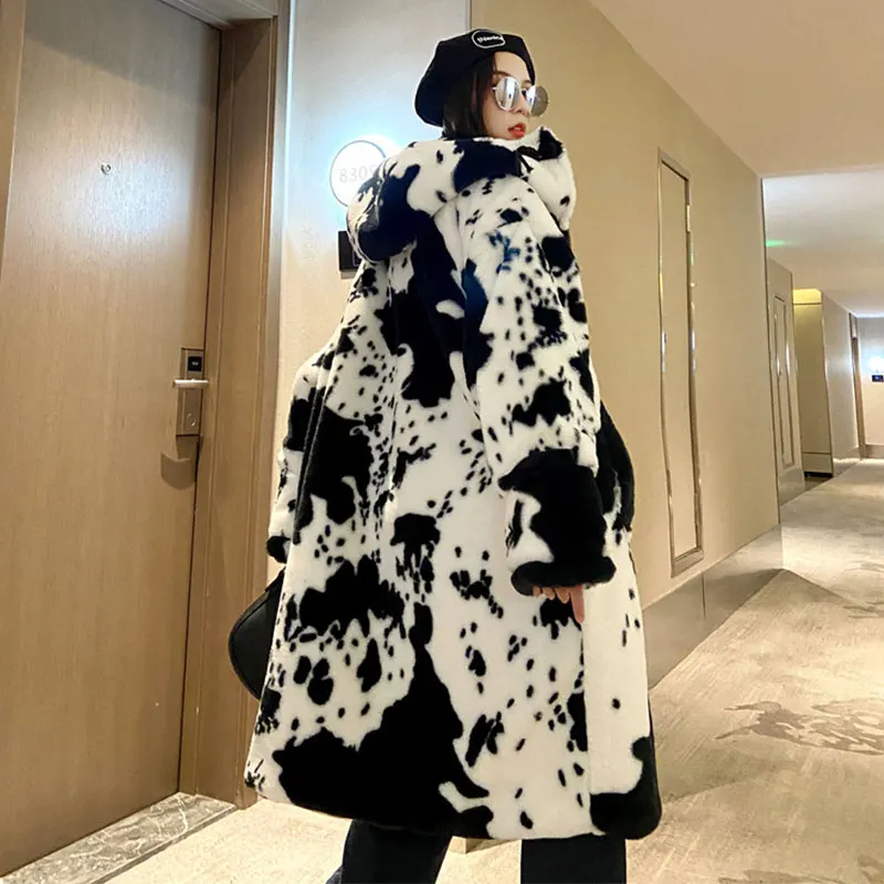 2020 Winter Parka Jacket Faux Fur Women Thickened