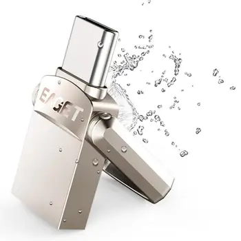 

EAGET CU20 USB Flash Drive 128GB 32GB 64GB OTG Metal USB3.0 Pen Drive Key TypeC pendrive Mini Flash Drive Memory Stick For phone