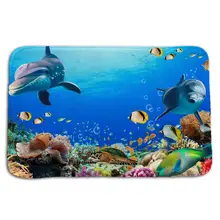 Коврик для двери, забавный коврик для кухонной и входной двери, Противоскользящий коврик для пола, коврик для ванной комнаты, прихожая, 50x80 см, дизайн с изображением океана