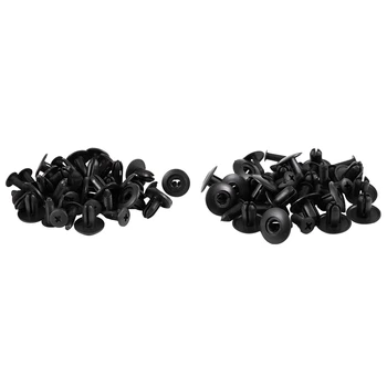 

20 Pcs Car Bumper Fender 6mm Hole Black Plastic Rivets Fasteners & 20Pcs 81126-37010 Fender Liner Push Clips Retainer