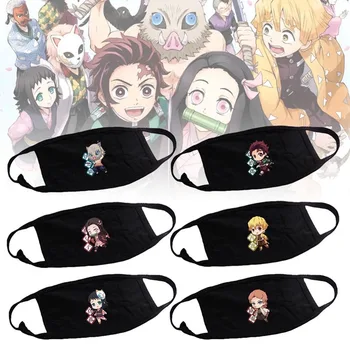 

Cartoon Demon Slayer Devil's Blade Dustproof Mouth Face Mask Cartoon Women Men Muffle Face Mouth Masks Winter Warm Mask