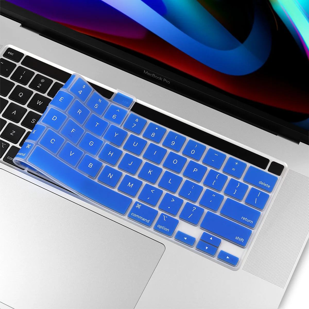 Чехол для клавиатуры для нового Macbook Pro 16 модель A2141 США введите Английский алфавит силиконовый защитный чехол для клавиатуры - Цвет: Dark Blue