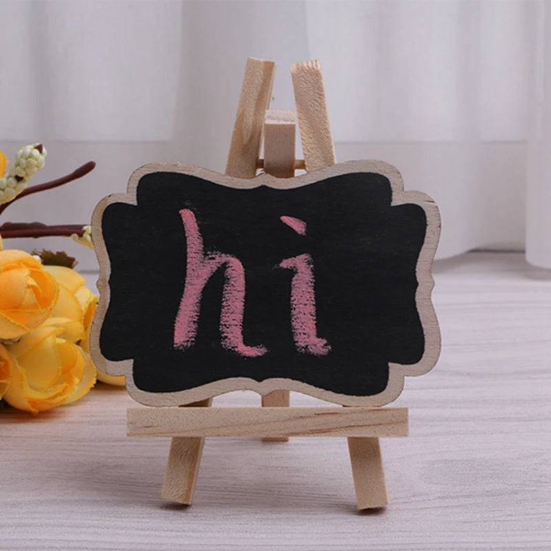 

3Pcs Mini Wooden Blackboard Chalkboard Stand for Wedding Party Table Decor Tags
