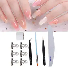 Маникюр самоклеящаяся шелковая обертка для ногтей лента для наращивания ногтей зажим для УФ-геля ручка-Пинцет Набор инструментов для маникюра Набор для акриловых ногтей