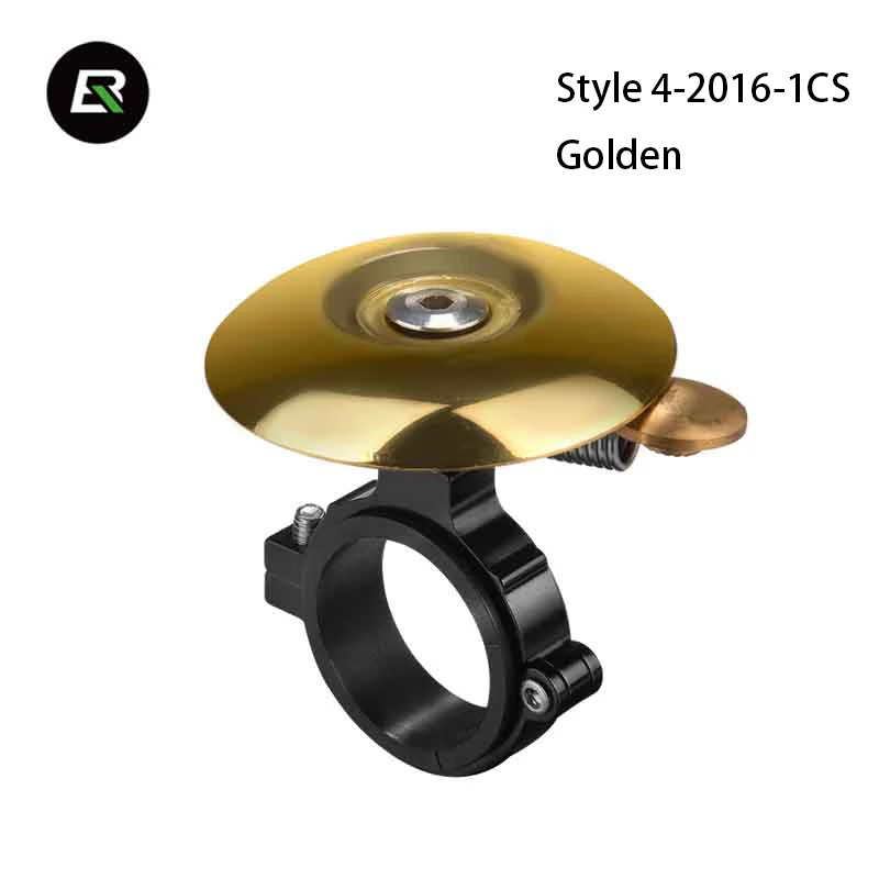 Style 4 Golden ROCKBROS 4 Style Classical Bicycle Handlebar Bell Cycling Safety Metal Ring Loud Sound MTB Road Bike Ring Horn Handlebar Bells - Color: Style 4 Golden