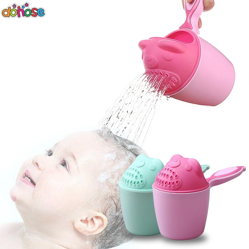Cute Cartoon Baby Bath Caps Toddle Shampoo Cup Children Bathing Bailer Baby Shower Spoons Child Washing Hair Cup Kids Bath Tool