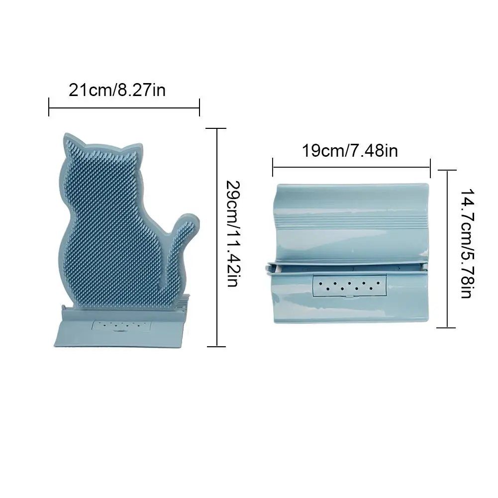 Cat Hair Groomer Cat Self Groomer Soft Rubber Bristles Cat Corner Groomer For Flat Wall Corner Cage Hand Hold