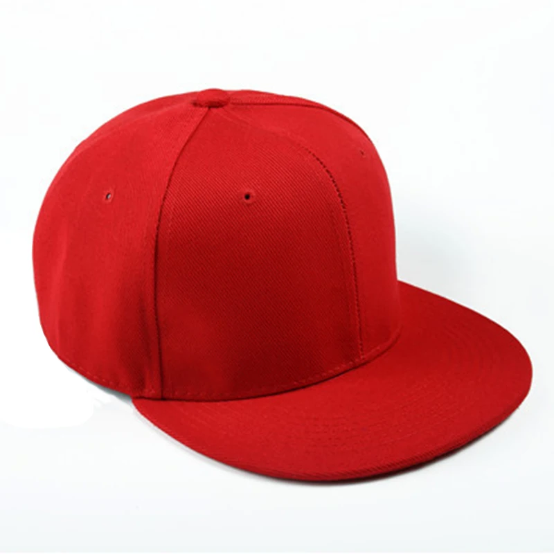 2 Pcs Plain Re-Entry Hip-Hop Baseball Cap Boy Adjustable Hat, Black& Red
