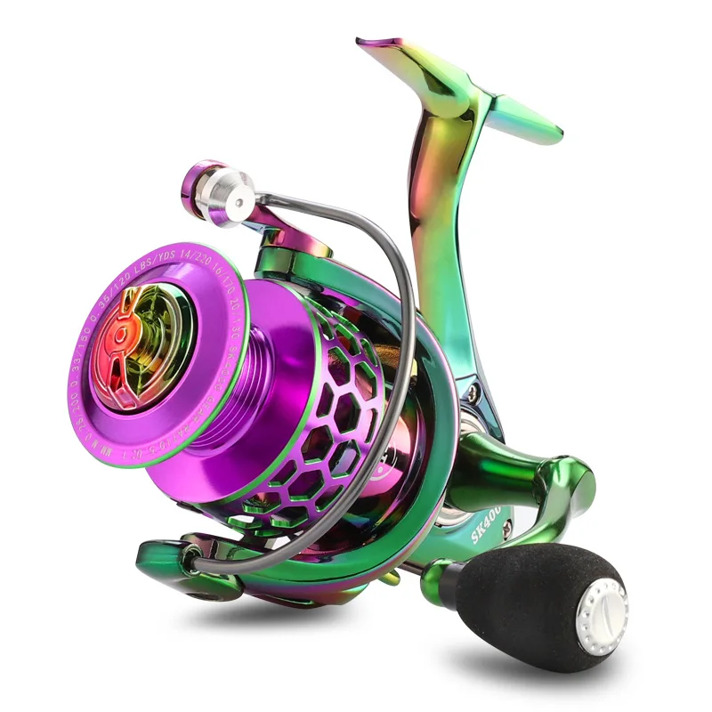 

SK series 14+1BB Spinning Fishing Reel 1000-4000 10kg Max Drag Long shot reel Metal Spool Saltwater Reel CNC Rocker