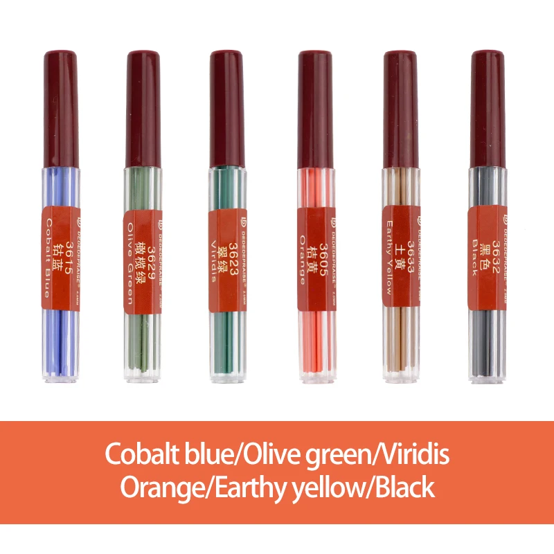 6-6colors Сменные механические/Автоматические цветные карандаши для карандашей/заправки/сердечник 2,0 мм карандаш для рисования 36 цветов - Цвет: 6-6colors