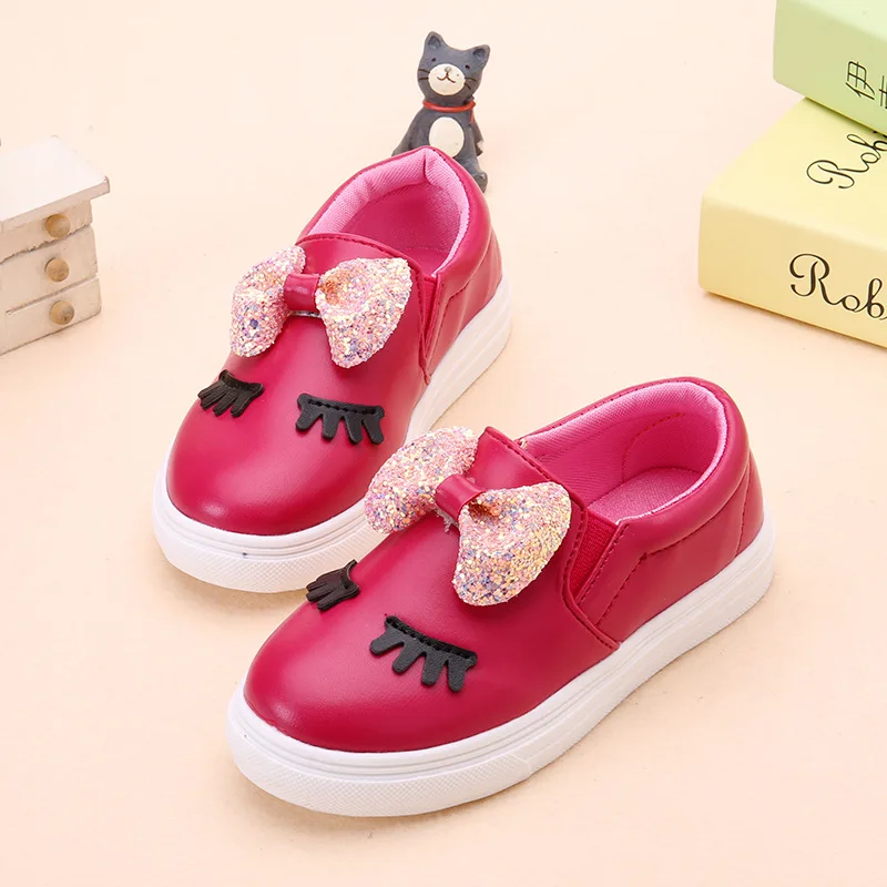 

2017 CHILDREN'S Shoes Spring And Autumn New Style GIRL'S Nude Shoes Children Students Bow Eyes Shoes Korean-style Fashion Single