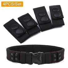4Pcs/Set Tactical Belt Buckle Military Heavy Duty Nylon Strap Molle Webbing Belt Keeper Outdoor Buckle Strap Hunting Accessories