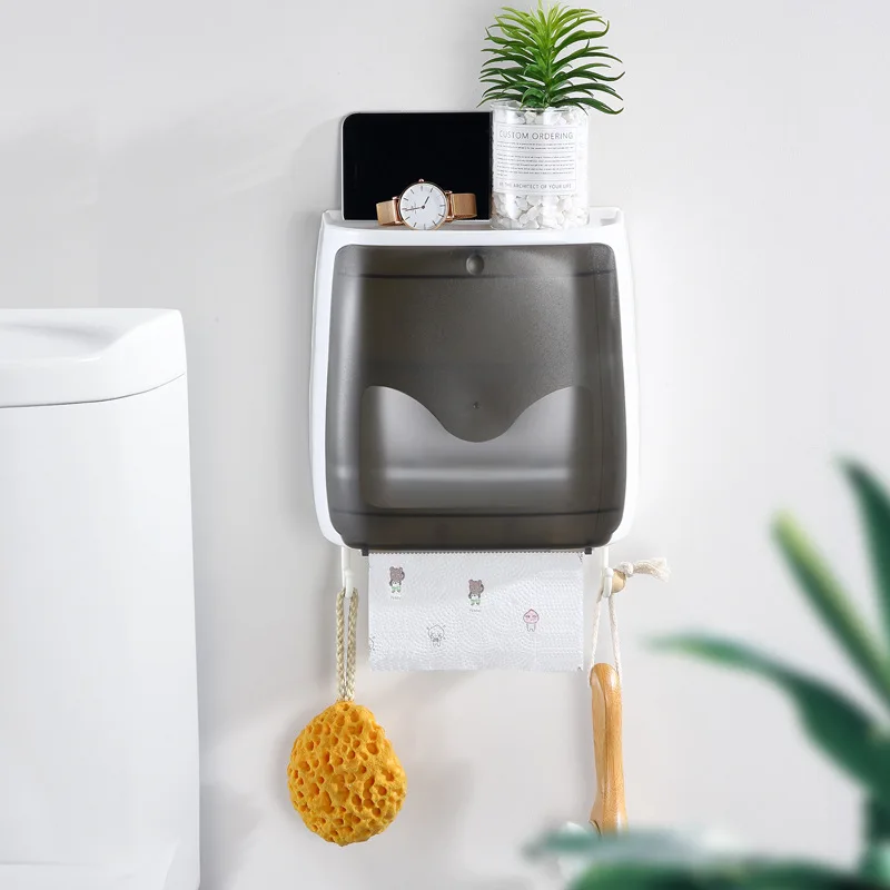 

Hole-Punched Toilet Plastic Paper Napping Box Bathroom Toilet Paper Box Waterproof Paper Extraction Box Multi-functional Creativ