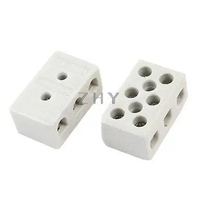 

2 Pcs 8 Hole 2W8H High Temperature Resistant Ceramic Terminal Block 15A 250V