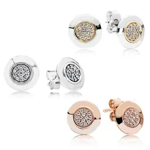 MANDY Новое 925 Серебряная монета и 14 розовый цилиндрический примитивные цвета: золотистый, boucle d'oreille серьги для женщин