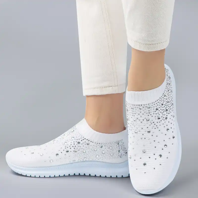 ladies slip on white trainers