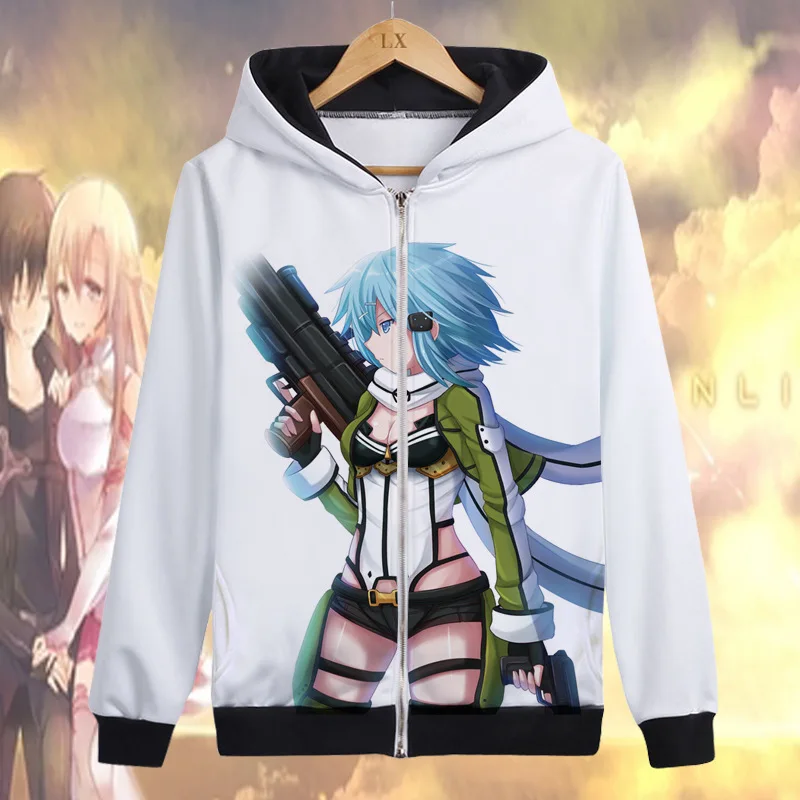 Style15 Аниме Толстовка с капюшоном Sword Art Online Alicization повседневные толстовки на молнии с капюшоном для мальчиков Academy SAO World пальто японский мультфильм - Цвет: Style15