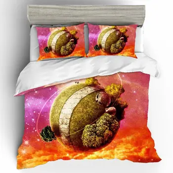 

Home Textiles 3D King Size Bed Linen Dragon Ball Japan Anime Bedding Set Cotton Bed Linen Set High Luxury Duvets and Linen Sets