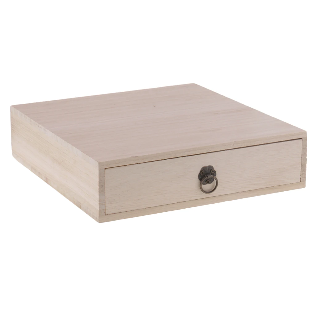 Wooden Storage Chest Box, Household Drawer Wooden Storage Chest Box Office Desktop Organizers, Wood Tea Box Case