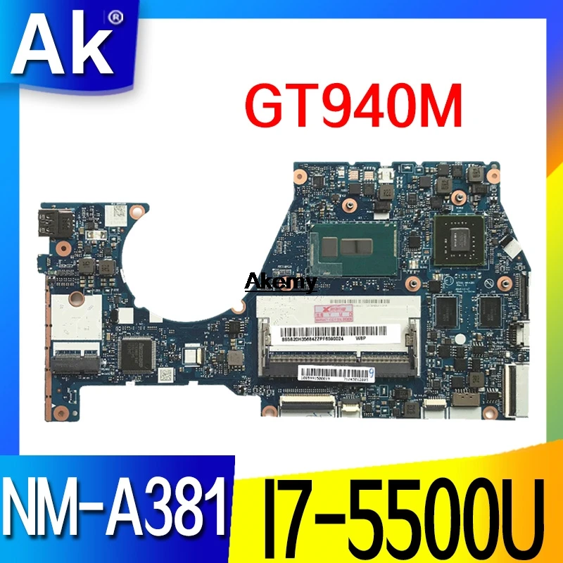 

NM-A381 laptop motherboard for Lenovo YOGA3 14 Motherboard BTUU1 NM-A381 REV:1.0 I7-5500U GT940 2GB original mainboard