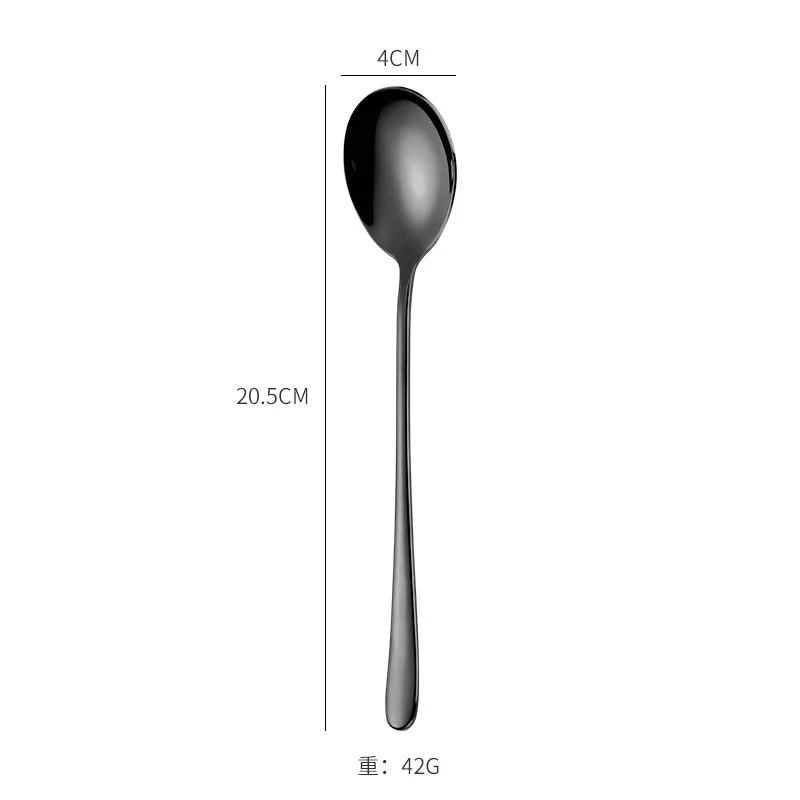 black spoon Горячая Распродажа, Корейская посуда, набор посуды, нержавеющая сталь, палочки для еды, ложка, вилка, набор кухонных столовых приборов, школьные, домашние, вечерние, столовые приборы - Цвет: black spoon