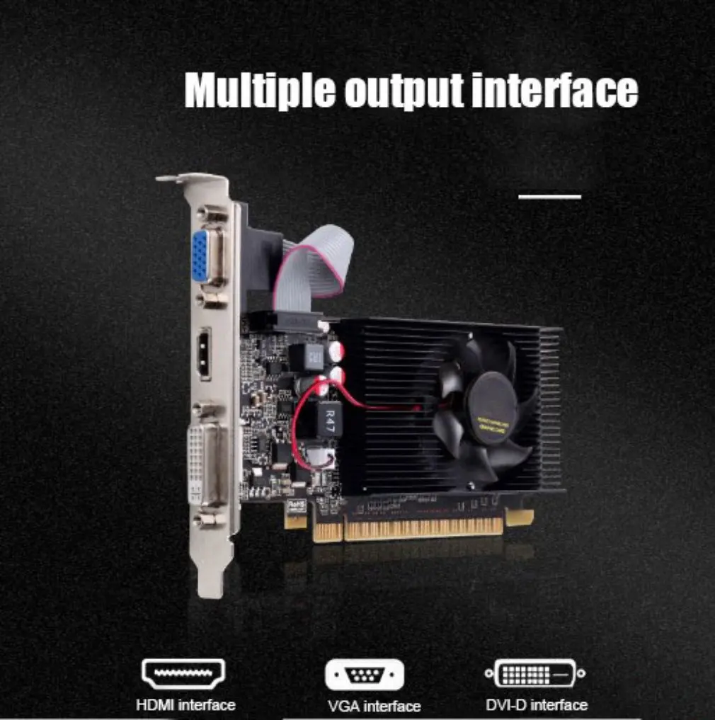 Видеокарта GT210 DDR2 1 ГБ 64 бит 512 МБ графическая карта GPU для настольного ПК экран