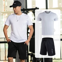 Tracksuit Men Set Quick Dry Running Sets Clothing Fitness Suits Loose Type Short Sleeve T-Shirt Gym Shorts Mens Sports Suits