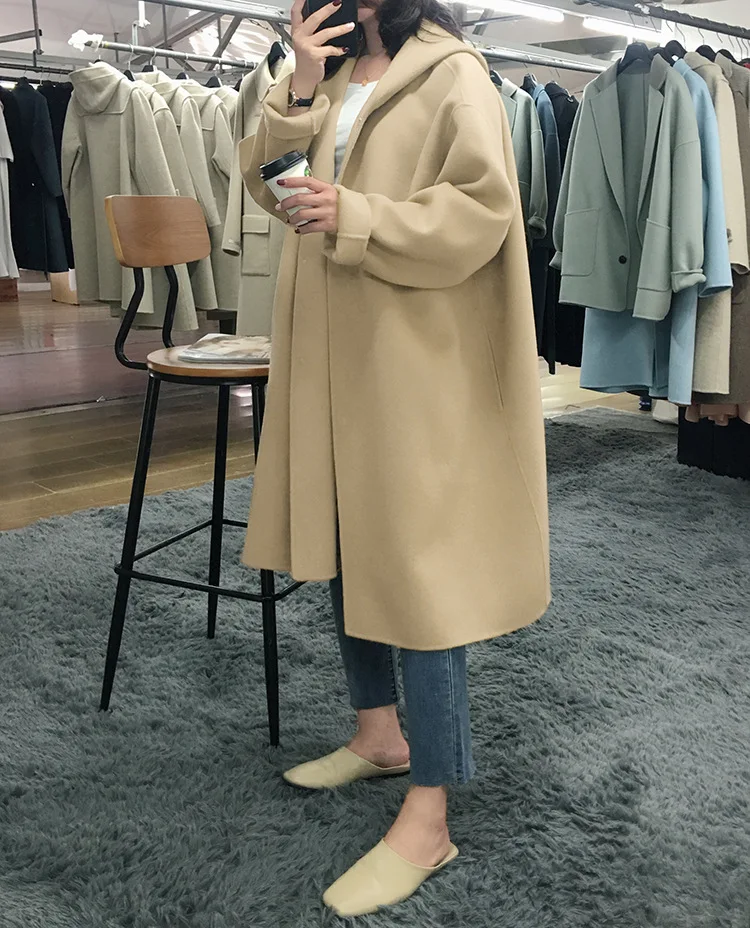 Spring Autumn Coat Women Clothes Korean Oversized Women Coat Vintage Wool Coat Women Manteau Femme Casaco YR037 YY2031