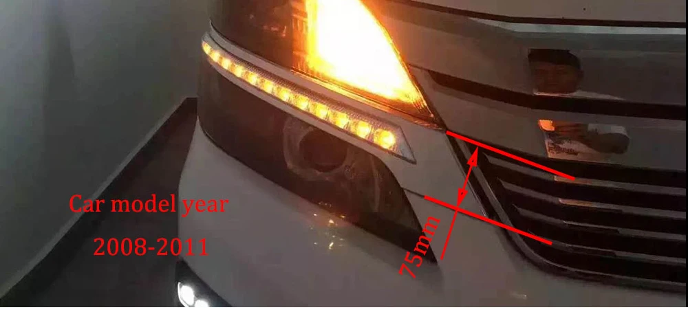 CSCSNL 2 шт. для Toyota Vellfire 2012 2013 светодиодный DRL дневные ходовые огни Дневной светильник сигнал поворота автомобильный стильный светильник